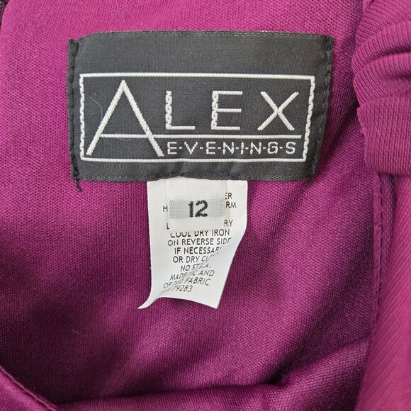 Alex Evenings  Flutter Sleeve Side Ruched Special Occasion Dress Size 12 - Picture 3 of 8